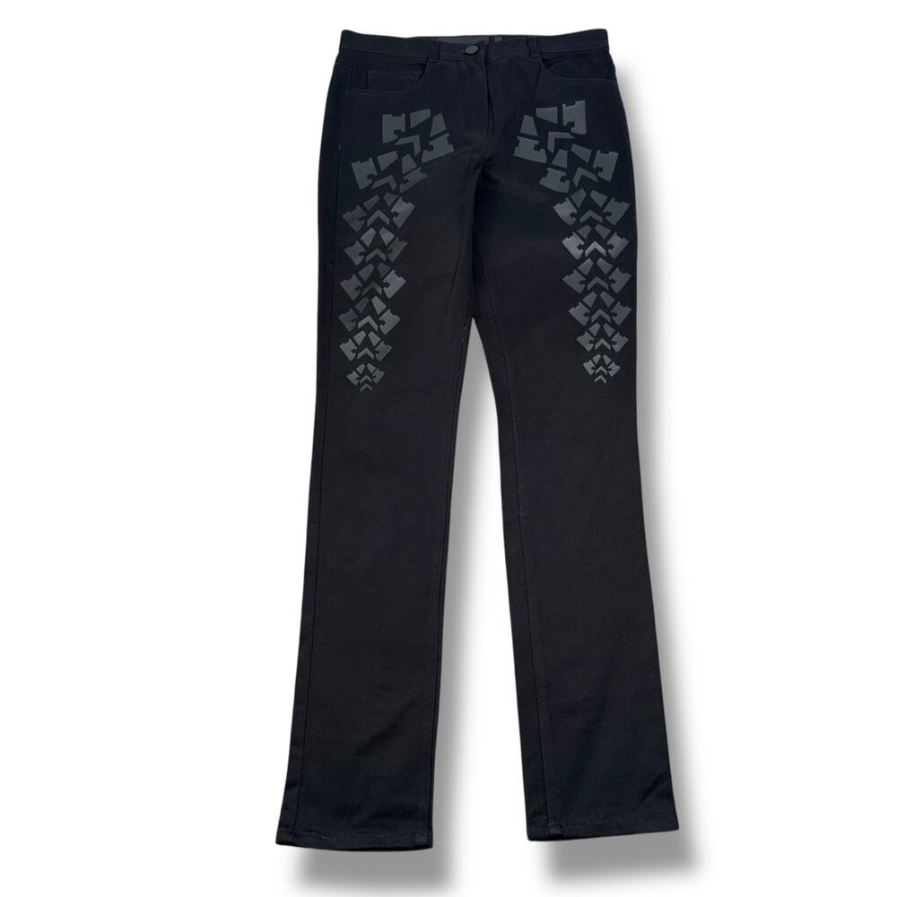 Alexander Wang x H&M Jeans Women’s 6‎ Black Denim Skinny Patterned Pants Stretch
